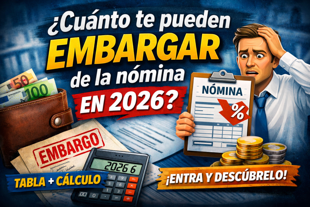 cuánto me pueden embargar de la nómina en 2026 ejemplo visual de embargo salarial según SMI