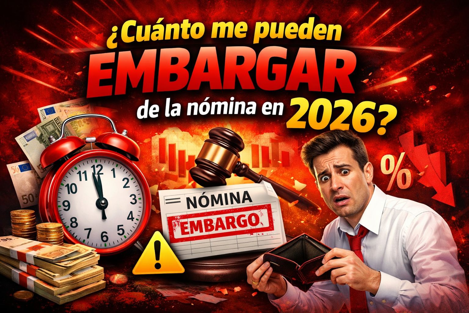 cuánto me pueden embargar de la nómina en 2026 ejemplo visual de embargo salarial según SMI