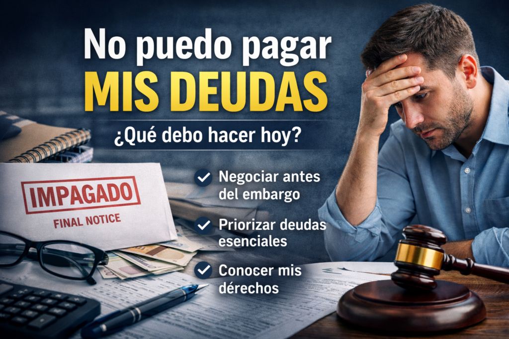 No puedo pagar mis deudas qué hacer hoy plan para evitar embargo