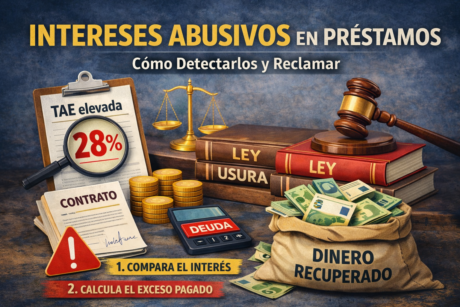 Intereses abusivos en préstamos con TAE elevada y documentación legal para reclamar