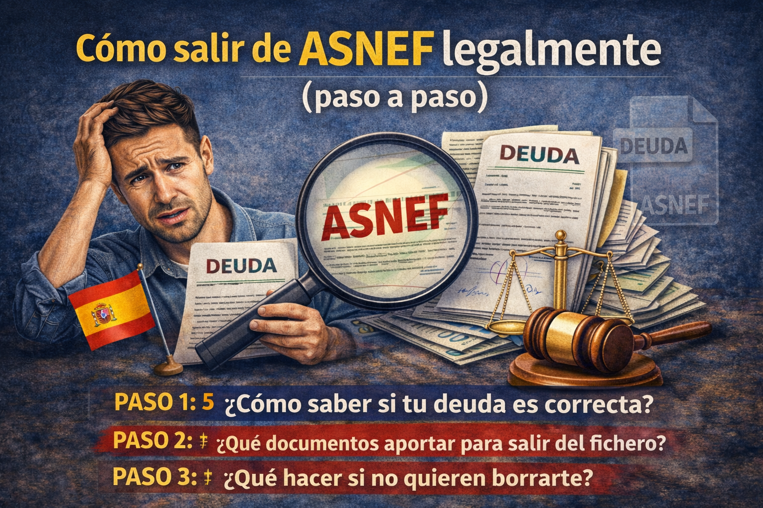 Cómo salir de ASNEF legalmente paso a paso revisando deuda y fichero de morosos en España
